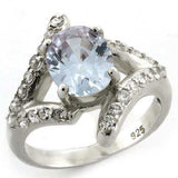 LOAS1135 - High-Polished 925 Sterling Silver Ring with AAA Grade CZ in Light Amethyst - Alamode - Flyclothing LLC