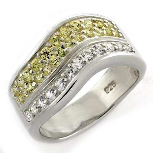 LOAS1144 - High-Polished 925 Sterling Silver Ring with AAA Grade CZ in Citrine - Alamode - Flyclothing LLC