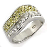 LOAS1144 - High-Polished 925 Sterling Silver Ring with AAA Grade CZ in Citrine - Alamode - Flyclothing LLC