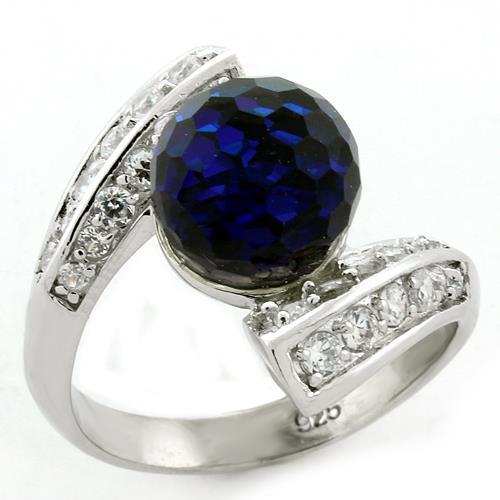 LOAS1145 - Rhodium 925 Sterling Silver Ring with Top Grade Crystal in Clear - Alamode - Flyclothing LLC