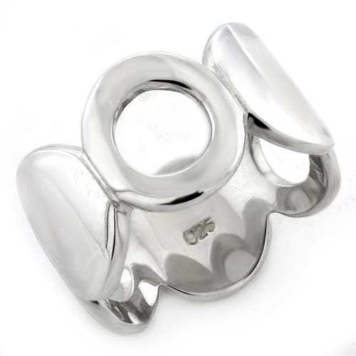 LOAS1146 - High-Polished 925 Sterling Silver Ring with No Stone - Alamode - Flyclothing LLC