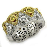 LOAS1151 - Gold+Rhodium 925 Sterling Silver Ring with AAA Grade CZ in Multi Color - Alamode - Flyclothing LLC