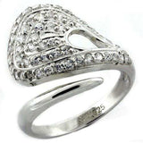 LOAS1161 - High-Polished 925 Sterling Silver Ring with AAA Grade CZ in Clear - Alamode - Flyclothing LLC