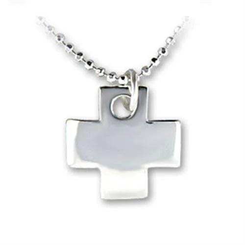 LOAS1164 - High-Polished 925 Sterling Silver Chain Pendant with No Stone - Alamode - Flyclothing LLC