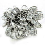 LOAS1168 - Rhodium 925 Sterling Silver Ring with AAA Grade CZ in Clear - Alamode - Flyclothing LLC