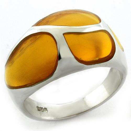 LOAS1175 - High-Polished 925 Sterling Silver Ring with AAA Grade CZ in Clear - Alamode - Flyclothing LLC