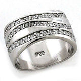 LOAS1178 - Rhodium 925 Sterling Silver Ring with AAA Grade CZ in Clear - Alamode - Flyclothing LLC
