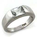 LOAS1179 - Rhodium 925 Sterling Silver Ring with AAA Grade CZ in Clear - Alamode - Flyclothing LLC
