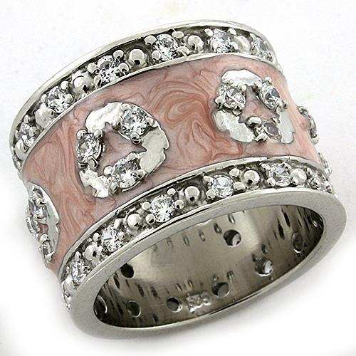 LOAS1181 - Rhodium 925 Sterling Silver Ring with AAA Grade CZ in Clear - Alamode - Flyclothing LLC