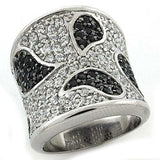 LOAS1182 - Reverse Two-Tone 925 Sterling Silver Ring with AAA Grade CZ in Multi Color - Alamode - Flyclothing LLC