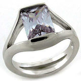 LOAS1185 - Rhodium 925 Sterling Silver Ring with AAA Grade CZ in Amethyst - Alamode - Flyclothing LLC