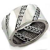 LOAS1192 - Rhodium 925 Sterling Silver Ring with AAA Grade CZ in Clear - Alamode - Flyclothing LLC