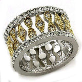 LOAS1194 - Gold+Rhodium 925 Sterling Silver Ring with Top Grade Crystal in Clear - Alamode - Flyclothing LLC