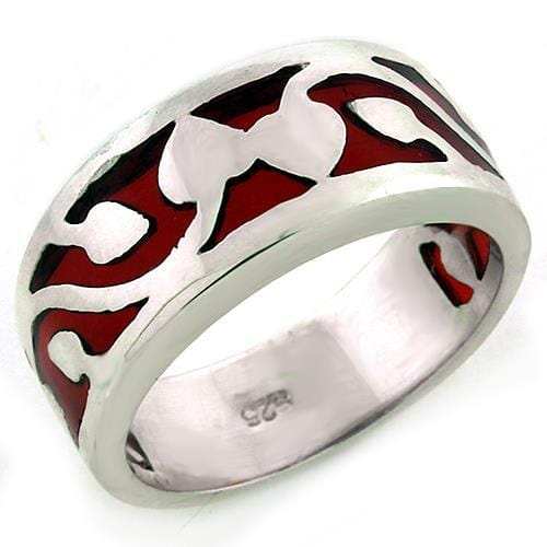 LOAS1201 - High-Polished 925 Sterling Silver Ring with No Stone - Alamode - Flyclothing LLC