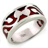LOAS1201 - High-Polished 925 Sterling Silver Ring with No Stone - Alamode - Flyclothing LLC