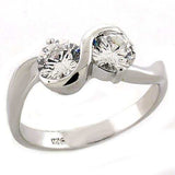 LOAS1210 - Rhodium 925 Sterling Silver Ring with AAA Grade CZ in Clear - Alamode - Flyclothing LLC