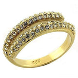 LOAS1224 - Gold 925 Sterling Silver Ring with AAA Grade CZ in Clear - Alamode - Flyclothing LLC