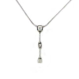 LOAS1314 - Rhodium 925 Sterling Silver Chain Pendant with AAA Grade CZ in Clear - Alamode - Flyclothing LLC