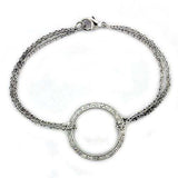 LOAS1317 - High polished (no plating) 925 Sterling Silver Bracelet with AAA Grade CZ in Clear - Alamode - Flyclothing LLC