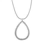 LOAS1320 - Rhodium 925 Sterling Silver Chain Pendant with AAA Grade CZ in Clear - Alamode - Flyclothing LLC
