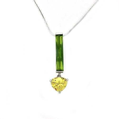 LOAS1324 - Rhodium 925 Sterling Silver Chain Pendant with AAA Grade CZ in Multi Color - Alamode - Flyclothing LLC