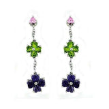 LOAS1327 - Rhodium 925 Sterling Silver Earrings with AAA Grade CZ in Multi Color - Alamode - Flyclothing LLC