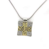 LOAS1331 - Gold+Rhodium 925 Sterling Silver Chain Pendant with AAA Grade CZ in Clear - Alamode - Flyclothing LLC
