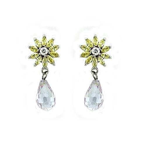 LOAS1332 - Rhodium 925 Sterling Silver Earrings with AAA Grade CZ in Multi Color - Alamode - Flyclothing LLC