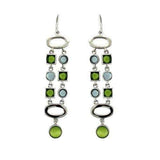 LOAS1334 - Rhodium 925 Sterling Silver Earrings with AAA Grade CZ in Peridot - Alamode - Flyclothing LLC
