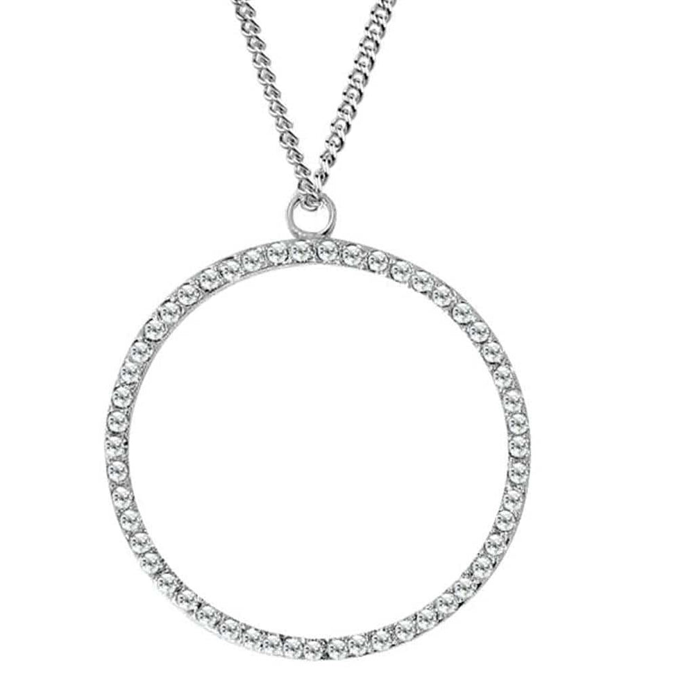 LOAS1357 - Rhodium Brass Pendant with AAA Grade CZ in Clear - Alamode - Flyclothing LLC