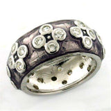 LOAS730 - Rhodium 925 Sterling Silver Ring with Epoxy in Light Amethyst - Alamode - Flyclothing LLC