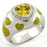 LOAS761 - Rhodium 925 Sterling Silver Ring with AAA Grade CZ in Topaz - Alamode - Flyclothing LLC
