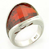 LOAS773 - Rhodium 925 Sterling Silver Ring with AAA Grade CZ in Orange - Alamode - Flyclothing LLC