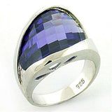 LOAS777 - Rhodium 925 Sterling Silver Ring with AAA Grade CZ in Amethyst - Alamode - Flyclothing LLC
