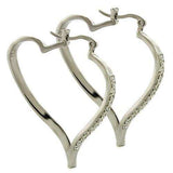 LOAS784 - High-Polished 925 Sterling Silver Earrings with AAA Grade CZ in Clear - Alamode - Flyclothing LLC