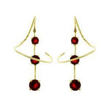 LOAS798 - Gold 925 Sterling Silver Earrings with AAA Grade CZ in Ruby - Alamode - Flyclothing LLC