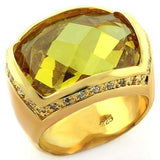 LOAS819 - Gold 925 Sterling Silver Ring with AAA Grade CZ in Topaz - Alamode - Flyclothing LLC
