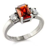 LOAS826 - High-Polished 925 Sterling Silver Ring with AAA Grade CZ in Garnet - Alamode - Flyclothing LLC