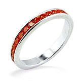 LOAS829 - High-Polished 925 Sterling Silver Ring with AAA Grade CZ in Orange - Alamode - Flyclothing LLC