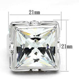 LOAS862 - Rhodium 925 Sterling Silver Ring with AAA Grade CZ in Clear - Alamode - Flyclothing LLC