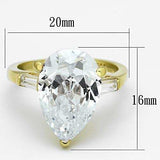 LOAS867 - Gold 925 Sterling Silver Ring with AAA Grade CZ in Clear - Alamode - Flyclothing LLC