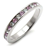 LOAS911 - High-Polished 925 Sterling Silver Ring with Top Grade Crystal in Light Amethyst - Alamode - Flyclothing LLC