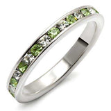 LOAS912 - High-Polished 925 Sterling Silver Ring with Top Grade Crystal in Peridot - Alamode - Flyclothing LLC