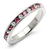 LOAS913 - High-Polished 925 Sterling Silver Ring with Top Grade Crystal in Rose - Alamode - Flyclothing LLC