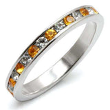 LOAS914 - High-Polished 925 Sterling Silver Ring with Top Grade Crystal in Topaz - Alamode - Flyclothing LLC