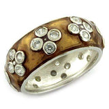 LOAS992 - Rhodium 925 Sterling Silver Ring with AAA Grade CZ in Clear - Alamode - Flyclothing LLC