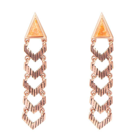 Long Totem Coral and Copper Earrings - Barse Jewelry - Flyclothing LLC