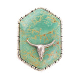 Longhorn Green Turquoise and Sterling Silver Ring - Barse Jewelry - Flyclothing LLC