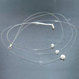 LOS002 - Silver 925 Sterling Silver Necklace with AAA Grade CZ in Clear - Alamode - Flyclothing LLC