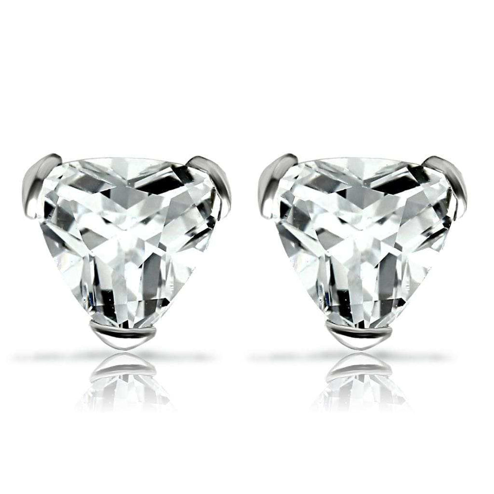 LOS048 - Rhodium 925 Sterling Silver Earrings with AAA Grade CZ in Clear - Alamode - Flyclothing LLC